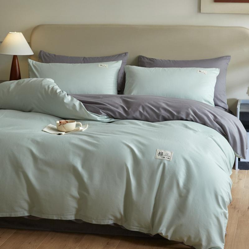 3 Pieces Solid Color Duvet Cover Set Super Soft Comfortable Chic Lightweight Comforter Cover Cotton Bedding Set with Pillowcases