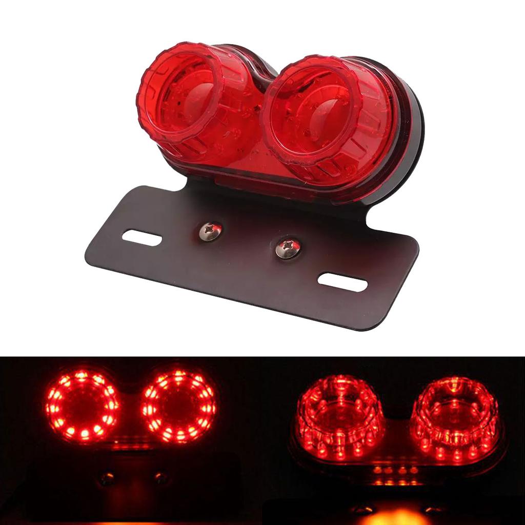 Universal 12V Motorcycle LED Brake Tail Light Signal Lights LED Integrated Tail Light with License Plate Bracket White Yellow