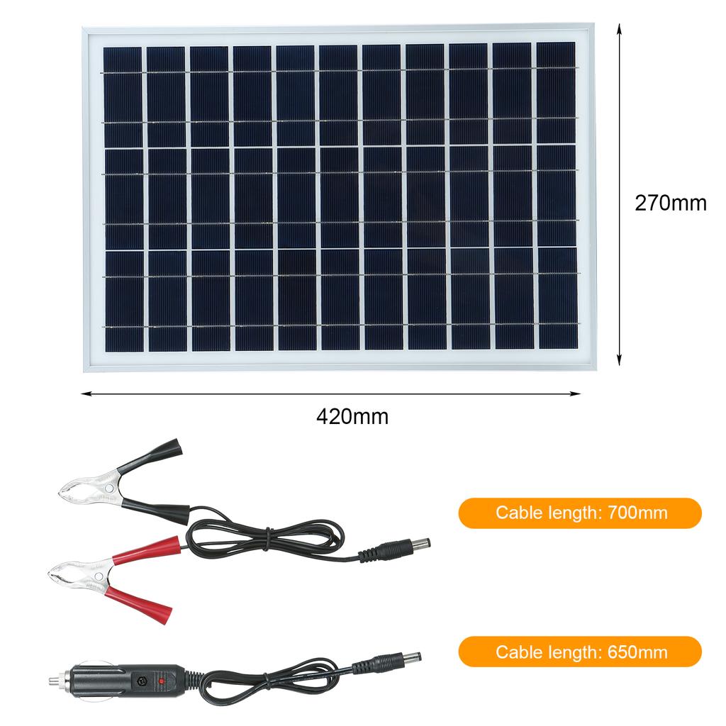 60W D C 5V/18V Elastyczny Zestaw Paneli Solarnych Wodoodporny/ Klips Krokodylkowy DC/ 1x Ładowarka Samochodowa do Użytku Domowego Samochodowego Łodzi Wewnętrznego Zewnętrznego