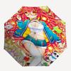 1pc Outdoor Umbrella with Cute Anime Girl and Stuffed Toys Design - Automatic Opening/Closing, Portable 3-Fold Design, 8-Rib Iron Frame - Perfect