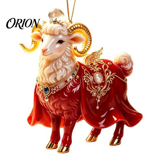 Holiday Tree Ornaments 2D Flat Christmas Sheep Hanging Ornament with Lanyard, Acrylic Decorations Pendant for Home Party Festive Decor And Seasonal