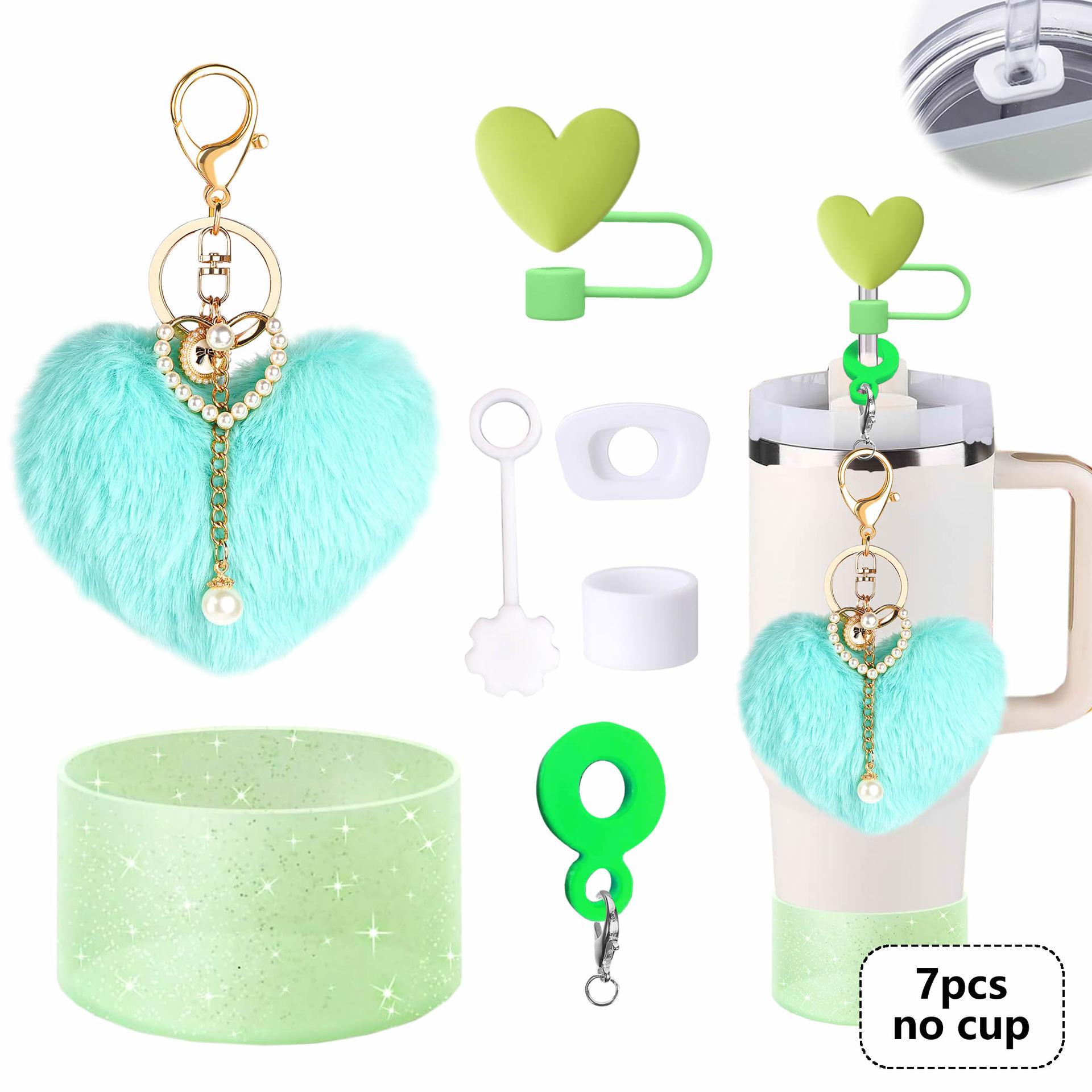 

7 шт. Противоскользящий чехол на дно бутылки Аксессуары для бутылок для воды для набора аксессуаров Stanley Cup зелёный