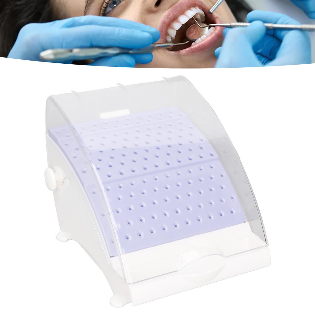 Zahnbohrer-Reinigungsbox, 142 Löcher, hohe, niedrige Geschwindigkeit, staubdicht, umweltfreundlicher Zahnbohrerhalter (lila)