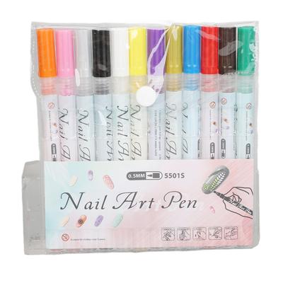 12 Farben Nailart Stifte Set Nagel Graffiti Zeichenstift Maniküre Lackierwerkzeuge zum Malen DIY