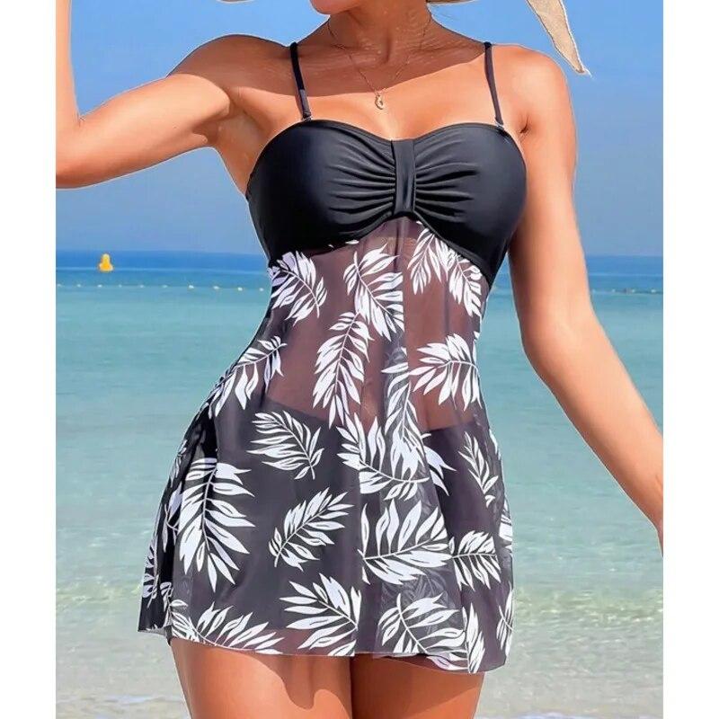 Summer Sexy Print Swimsuits Tankini Set Female Two-piece Swimwear Beach Swim Wear Bathing Suits Pool Women's Swimming Suit