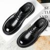 2025 Leather Shoes Men's Leather High-end Men's Shoes First Layer Cowhide British Style Wedding Leather Shoes Big Head Trend Versatile