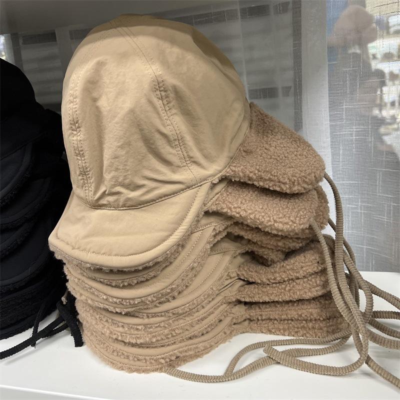 

Nylon waterproof velvet ear protector baseball cap for men and women in northern winter outdoor imitation wind and snow to keep warm tide M（56-58cm） хакі