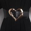 New Love Pinbuckle Cowhide Stitching Elastic Elastic Waist Seal Women's Dress Shirt Simple Belt Women