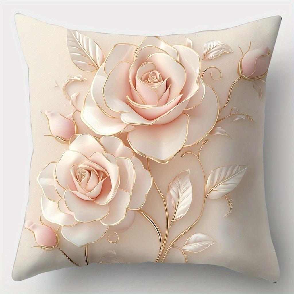 Elegante Rosa Rosen Kissenbezüge Für Zuhause Muster Kissenbezug Geeignet Für Sofa Schlafzimmer Auto Kissenbezug