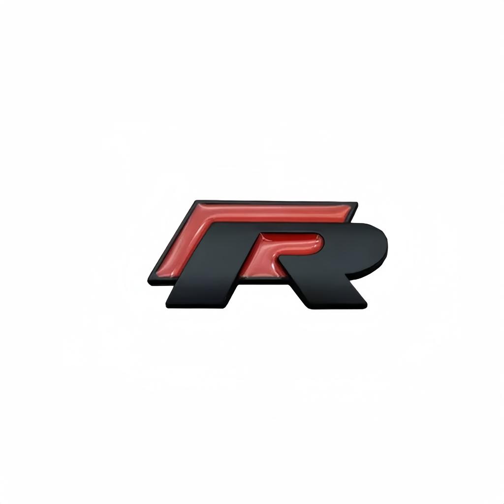 TCFJN1 3D Metal R Logo Sticker Car Rear Trunk Body Emblem Sticker For VW Golf 5 6 7 MK7 MK6 Polo Jetta Scirocco Beetle Passat Tiguan