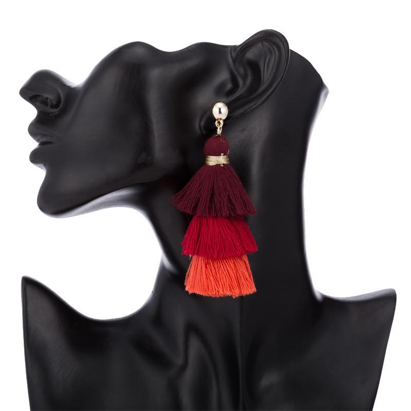 Modische Europäische Ohrringe mit Quasten Einzigartiger Einfacher Street Style