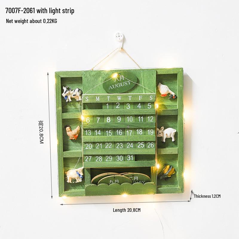 Creative Wooden Calendar Ornament - Small Desktop Date Display & Photo Props