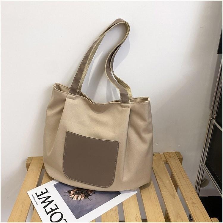 Urban Chic Nylon Tote Bag Large Capacity Stylish Grocery Shopping Bag With Zipper