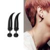 1 Pair Gothic Black Steel-Color Funny Screw Back Stud Earrings For Men/Women Round Ball Spike Cone Tip Stainless Steel Jewelry