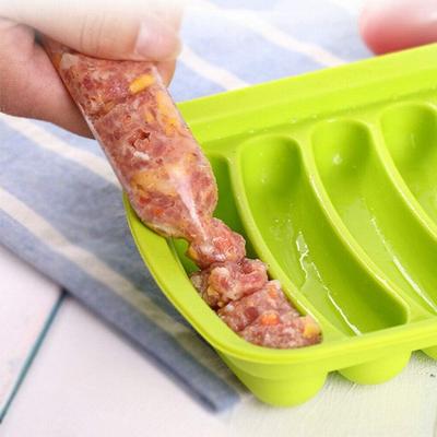 6-Cavity Sausage Mold Sausage Mold Easy Venting Food-Grade Easy Release Thickened Healthy Baking Silicone with Lid Baby Food