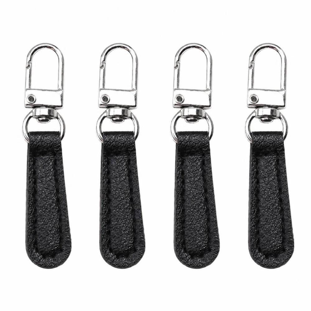 4pcs/set Detachable Zipper Pull PU Leather Zipper Fasteners Bags Luggage Purses Backpacks