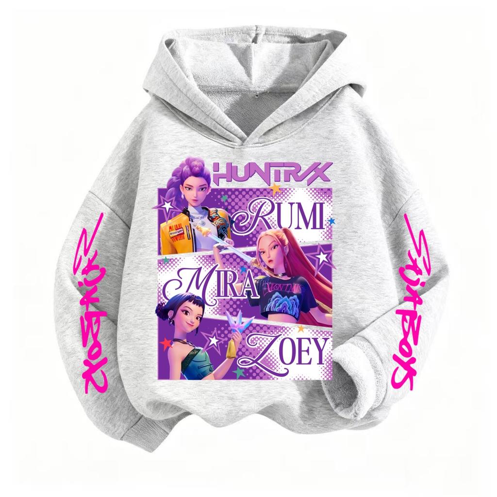 Bawełniana bluza z kapturem KPop Łowcy Demonów Mira dla dzieci Ubrania Nastolatki Chłopcy Dziewczynki Ubrania Modne Ubrania Bluza na wiosnę i jesień