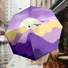 1pc Sunset Mountains Automatic Folding Umbrella 8 Rib Iron Frame,  Suitable for Travel, Daily Use, Birthday, Women & Men Gift C1231050