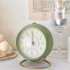 Silent Non Ticking Retro Vintage Alarm Clock Desktop Small Clock with Night Light Round Mini Alarm Clock For Bedroom Office