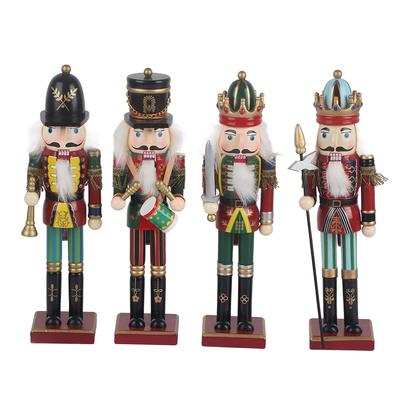 4 Adet 30cm Noel Fındıkkıran Askerleri Ahşap Asker Fındıkkıran Stand Üzerinde Ev Dekoru Noel Hediyesi