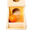 Montessori Wooden Ball Drop Play Box Educational Learning Toy for Infants 6-12 Months, Object Permanence Development,Simple Educational Material Tools