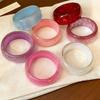 Smudging Women Wide Bracelet Resin Retro Hand Ring Fashion Aurora Dopamine Bangle  Decoration