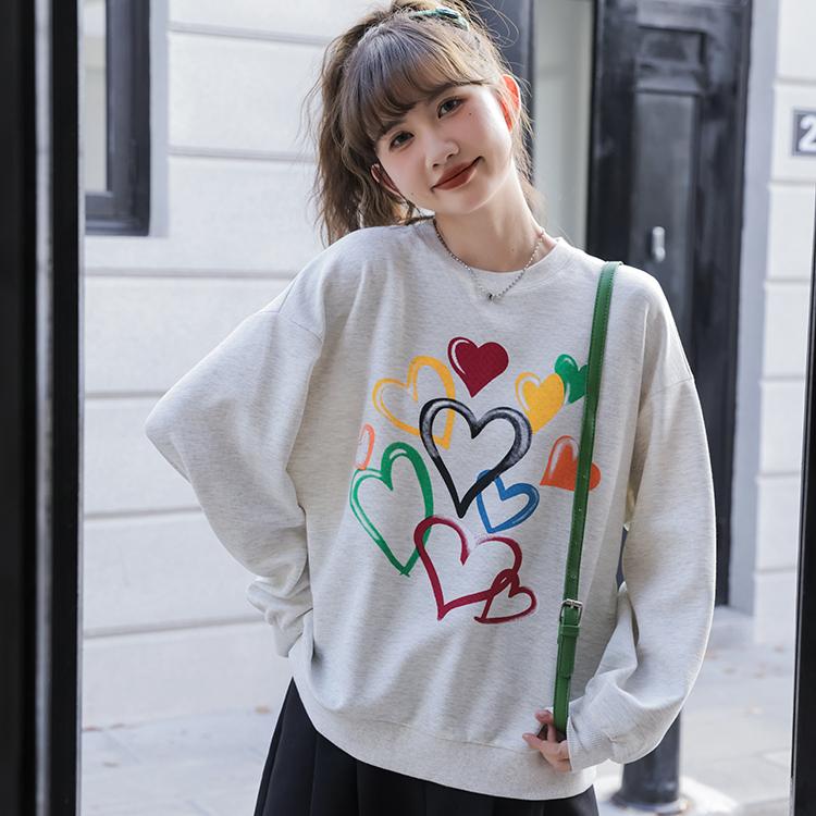 

DIMANAF Новинка 2023 года, женские флисовые пуловеры больших размеров, свободные повседневные осенние топы с длинными рукавами и круглым вырезом