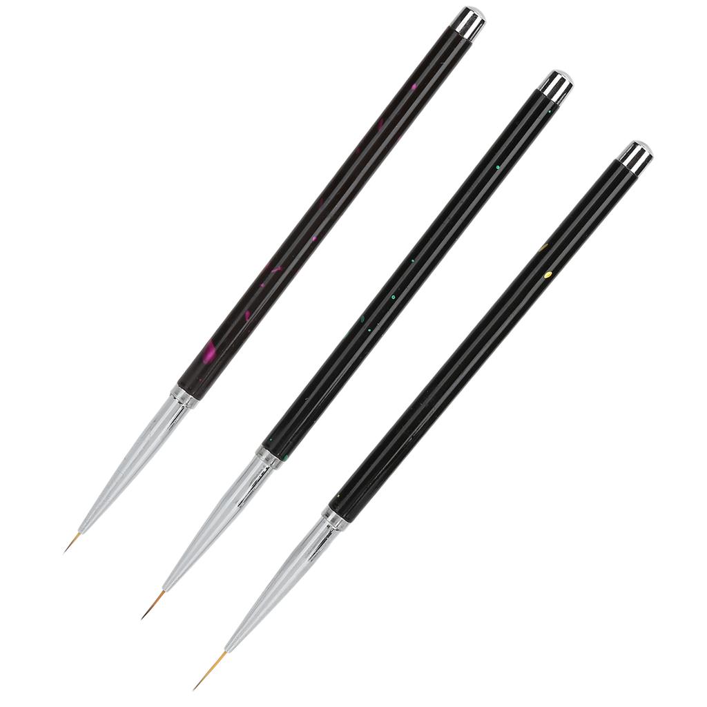 3pcs Nail Art Liner Brushes Home Salon Portable Nail Painting Drawing Design Brush Set