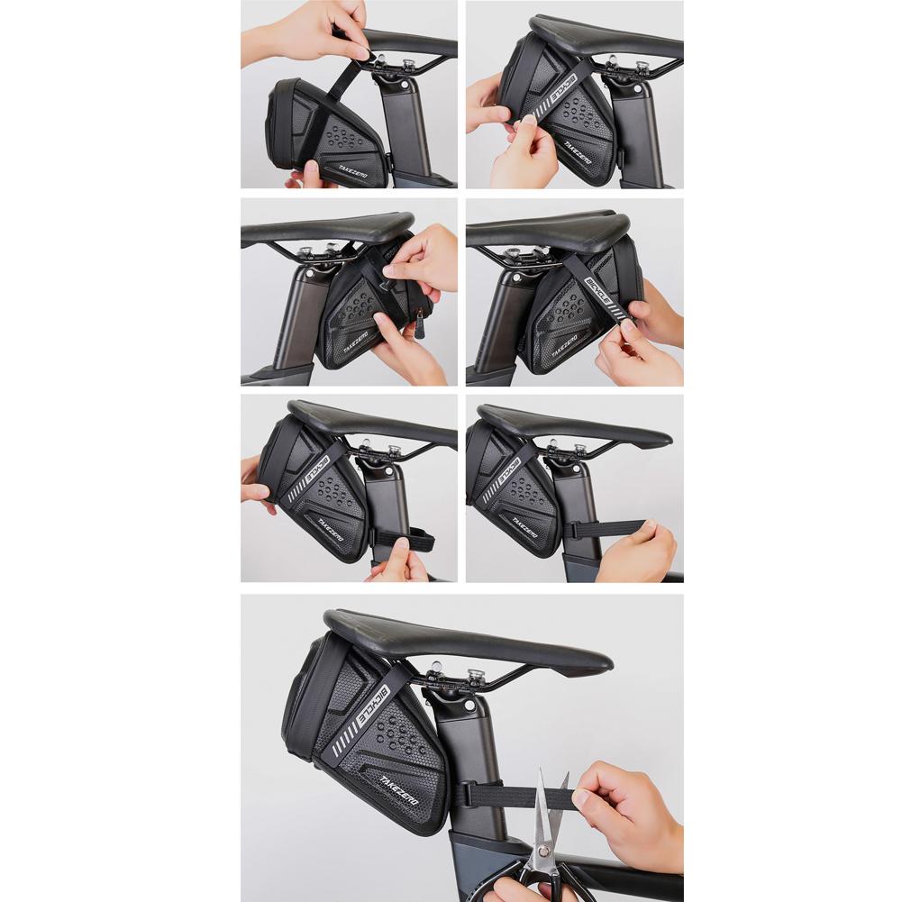 Bicycle Saddle Bag EVA Reflective Mtb Mountain Bike Saddle Storage Seat Rear Tool Pouch Bag 1L Large Capacity Cycling Accessory