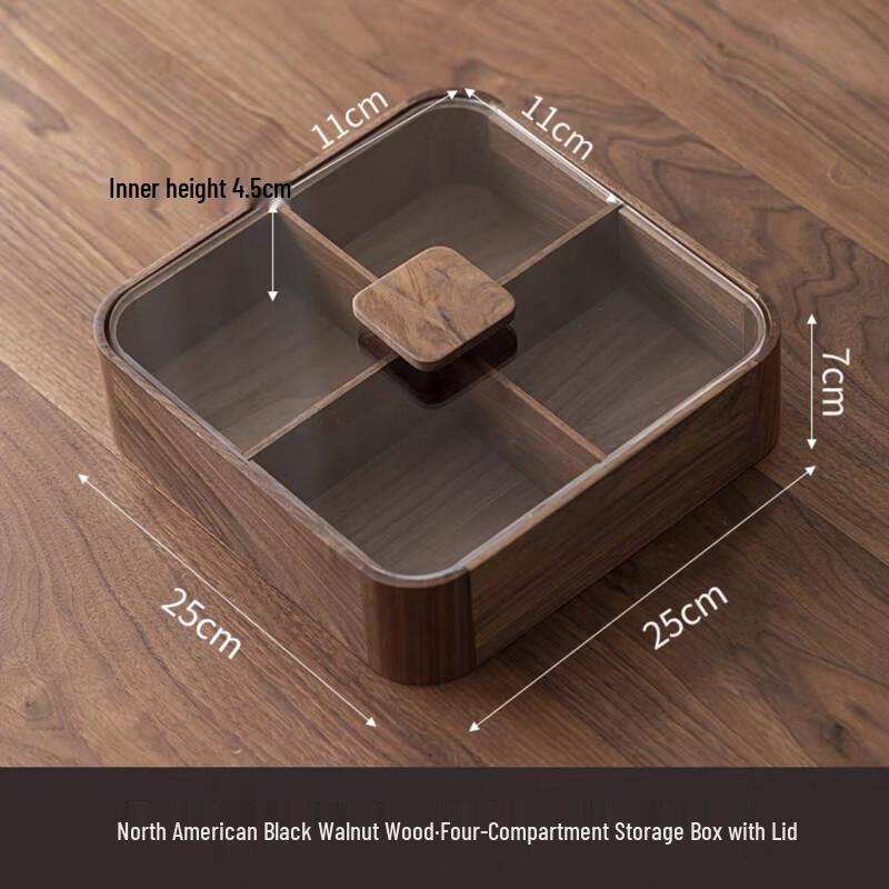 ZISIZ Wooden Dried Fruit & Candy Box with Lid