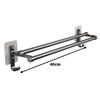 Bathroom Towel Rack Double Bar Aluminum Wall Mounted Self Adhesive For Home Use