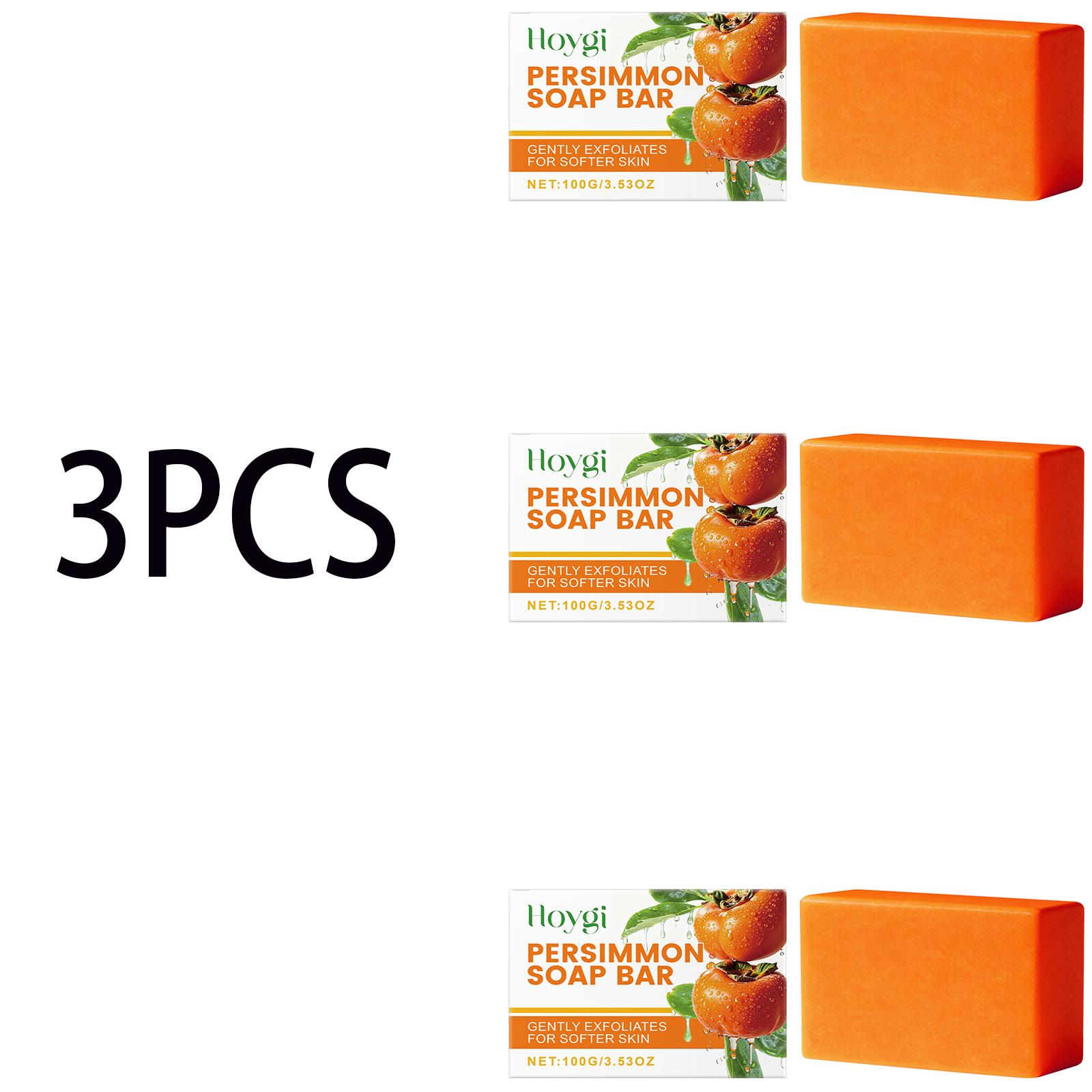 

Увлажняющее мыло для ванны Hoygi Persimmon мягко очищает и увлажняет кожу, увлажняет и увлажняет ежедневное мыло для ванны для тела 100gx3