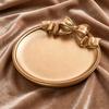 Decorative Bow Resin Jewelry Tray Matte Gold Ring Dish Trinket Holder Vintage Style Storage Organizer for Rings Earrings Necklaces Hairpins Gift