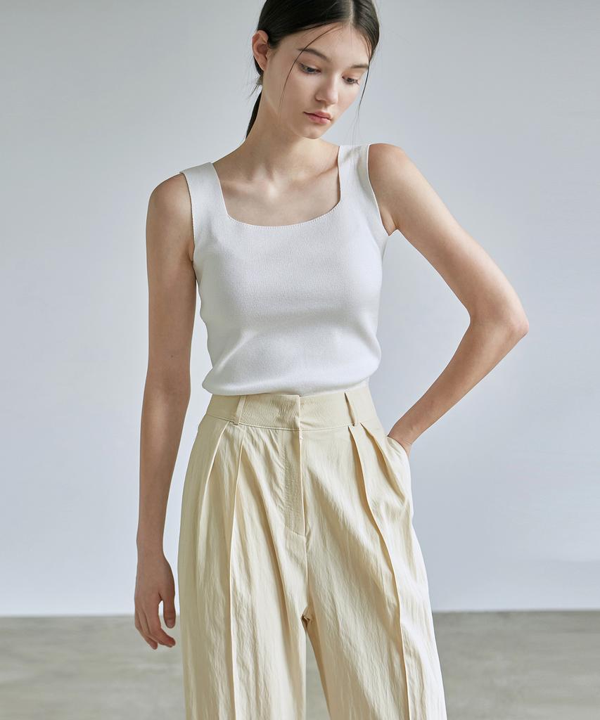 Nigaennikol [Essential] Square Neck Knit Sleeveless_13 Color (I Type)