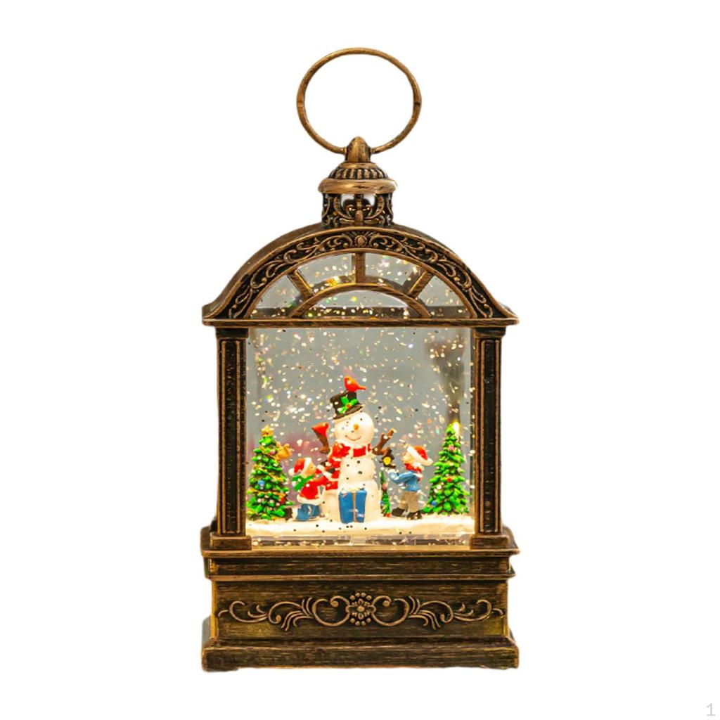 Christmas Snow Globe Lantern Lamp Handmade Home Decoration Music Box for Table Centerpiece