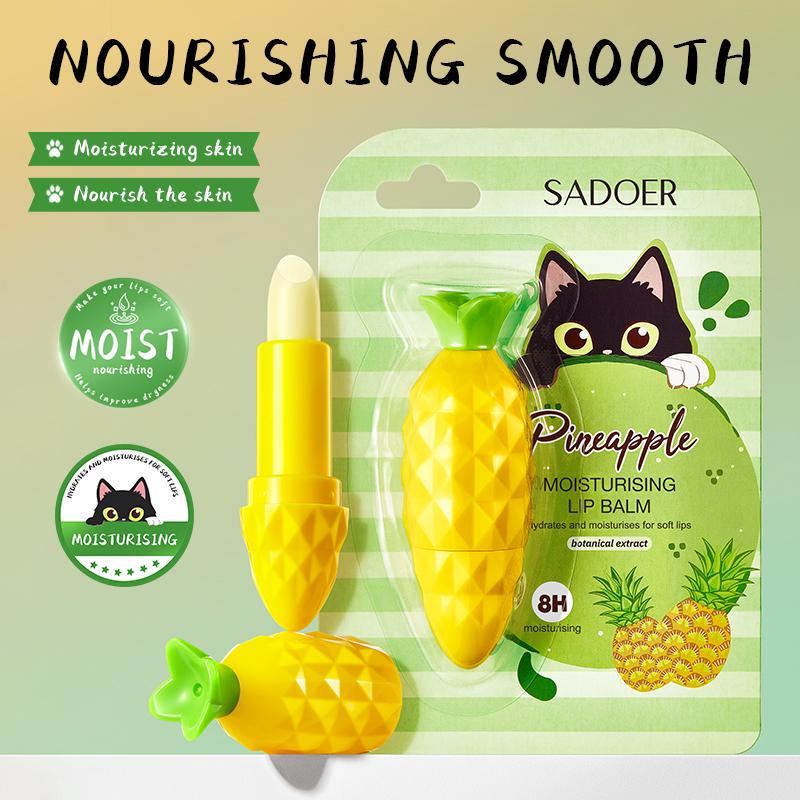 SADOER Lip Pineapple Balm Nourishing Refreshing Moisturizing Preventing Cracking and Repairing Lips Gentle Lip Balm