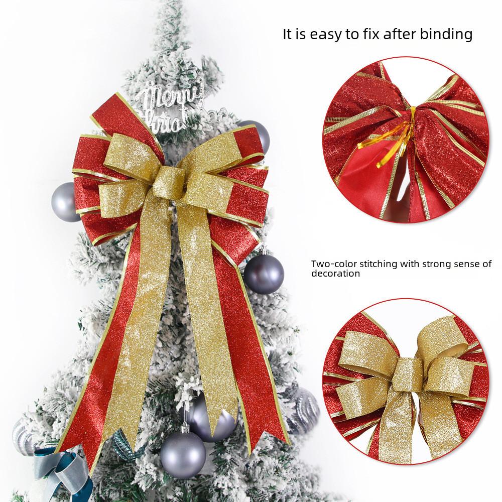 Charming Fabric Christmas Bow Decorations In Assorted Colors For Stylish Holiday Decor