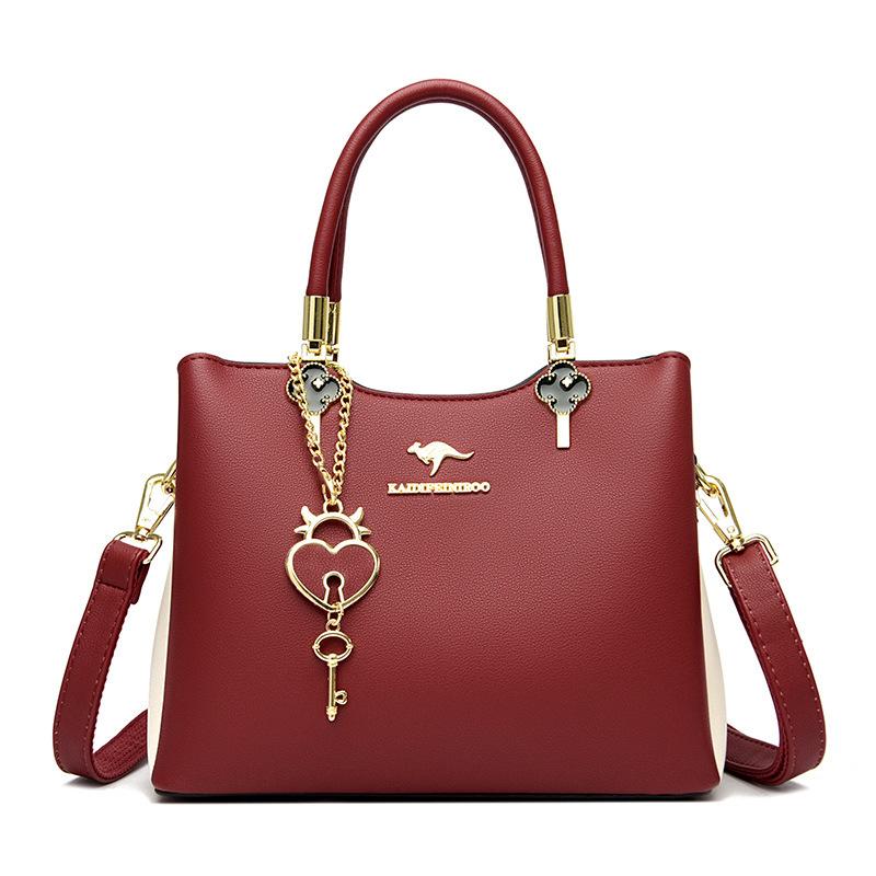 Crossbody-veske Dameskulderveske Damemote Fargekontrast håndveske for kvinner