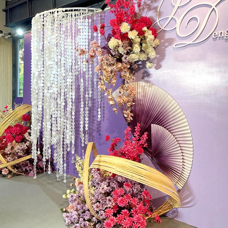 1PC Natural Shell Ornaments Mirror Shell Strings Home Lighting Wedding Decor Eco-Friendly White 1-Meter Shell Flakes 1m
