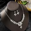 Luxury Necklace Earrings Set Exquisite Crystal Necklace Set Rhinestone Jewelry Set  Banquet