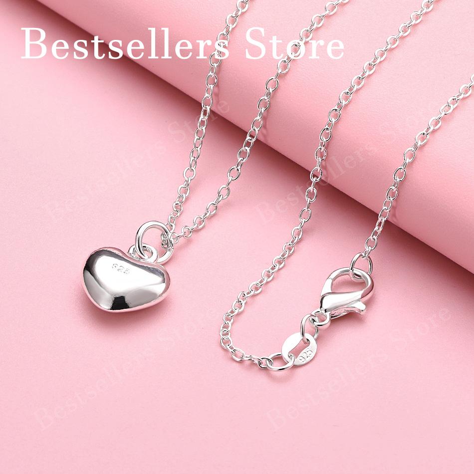 925 sterling silver 16-30 inch exquisite heart-shaped pendant necklace for women's fashion wedding engagement jewelry