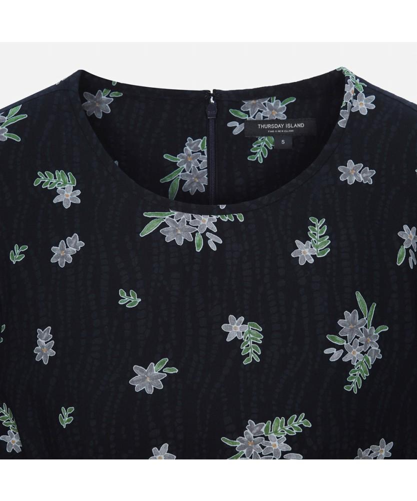 THURSDAY ISLAND Round Neck Embossed Dress_T252Aop142W