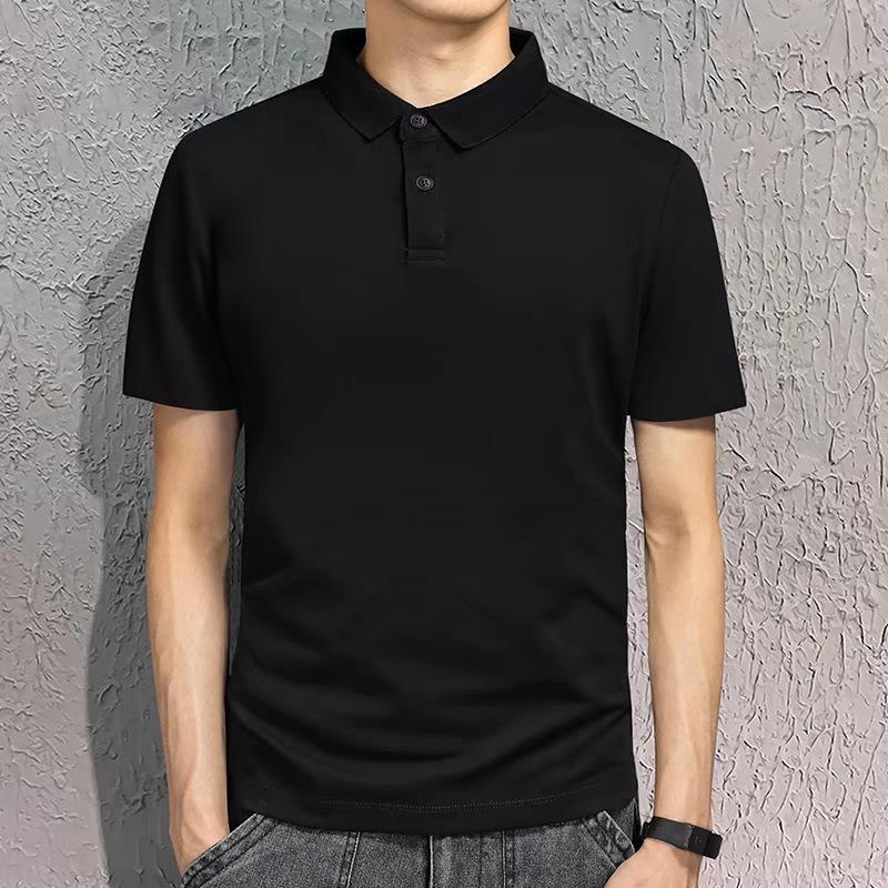 

Men s Unisex Short Sleeve Polo Shirt - Casual Summer Lapel T-Shirt, Solid Color Workwear 4XL (85-90 kg) чорний