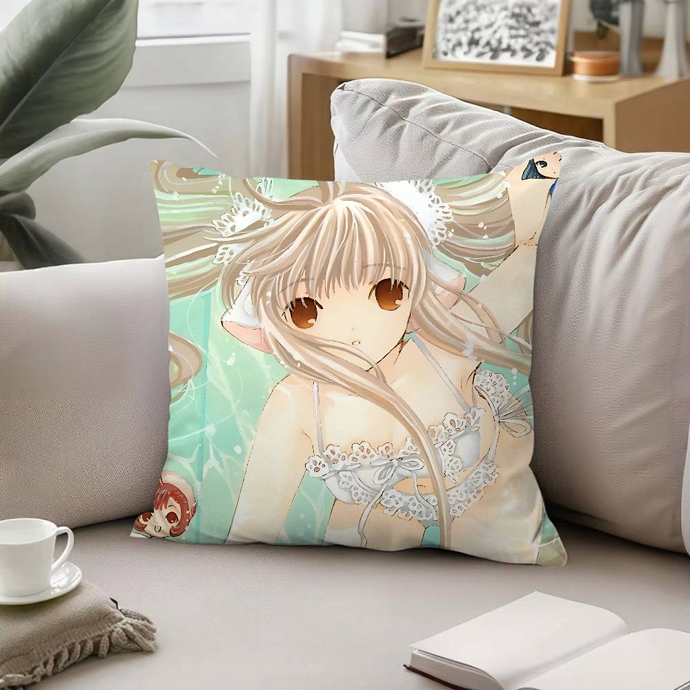 Cute Chobits Throw Pillow Covers Pattern Cushion Cover Suitable For Sofa Bedroom Car Pillow Cover