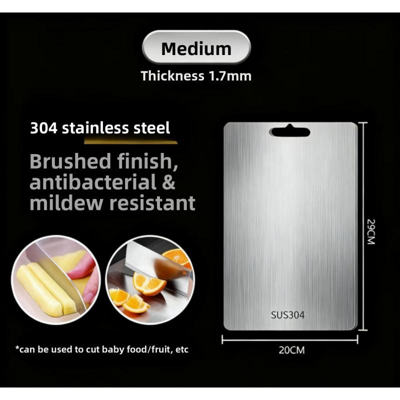 304 Stainless Steel Thickened Cutting Board Antibacterial Mildew-proof Kneading Dough Board Kitchen Fruit vegetable