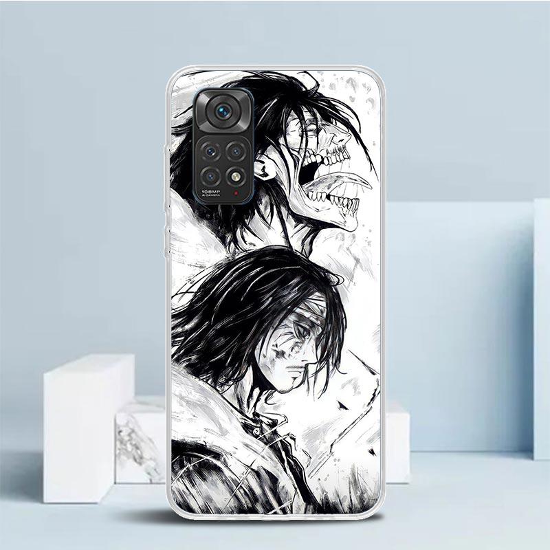 

A-Атака на Титанов Эрен Йегер Мягкий чехол для телефона Xiaomi Redmi Note 15 14 13 12 Pro Plus 14S 11S 11T 11E 10S 10 4G Patte Redmi Note 12 Pro 4G