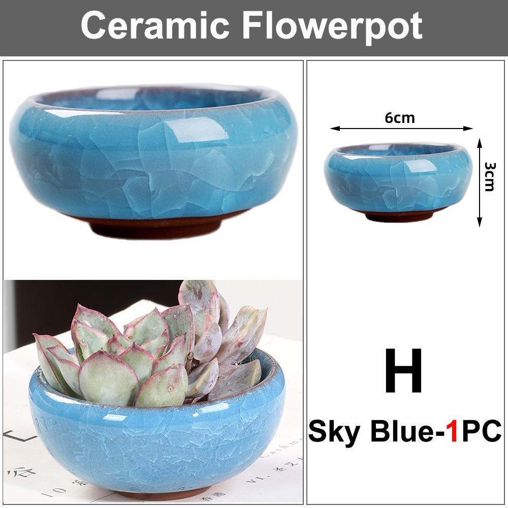 

Міні-керамічний горщик для бонсай, милий сукулентний квітковий горщик для посадки квітів, офісний настільний горщик для саду, двору, вітальні, балкону