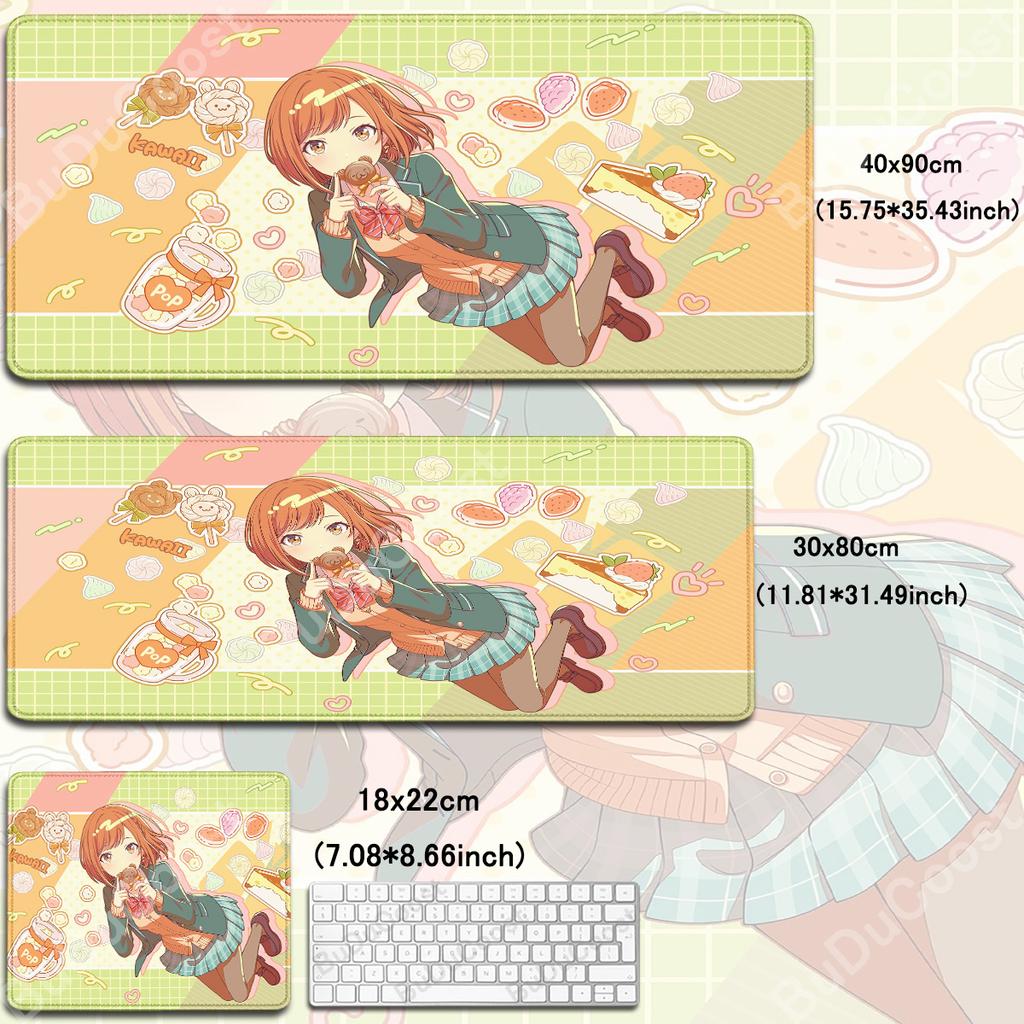 XXL Anime Mädchen HD Schreibtischmatte PJSK Project Sekai Colorful Stage Nightcord Gummi-Mauspad Großes Gaming Rutschfestes Tastatur Schutzmatte