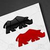 Auto Metall Karosserie Nashorn Rhinoceros Logo Aufkleber Kühlergrill Abzeichen Kofferraum Embleme Sticker Zubehör