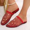 Fashion Women Slippers 2024 Women Summer New Water Diamond Flat Round Head Slippers Home Anti-skid Sandals Slides Women Zapatos De Mujer